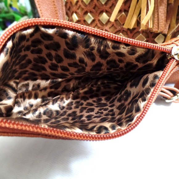 Imoshion Brown and leopard print Bucket Shoulder Bag / purse - Picture 6 of 7